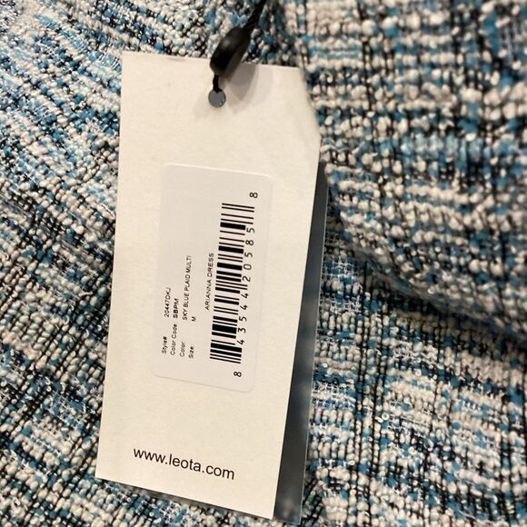 NWT LEOTA Ariana Sleeveless Tweed Dress In blue size Medium - Picture 11 of 12